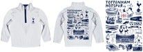 Totenham Hand Sketched Vive La Fete Impressions Artwork  White Boys Quarter Zip Pullover - Vive La Fête - Online Apparel Store