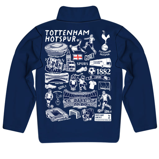 Totenham Hand Sketched Vive La Fete Impressions Artwork Navy Boys Quarter Zip Pullover - Vive La Fête - Online Apparel Store