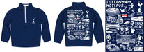 Tottenham Hotspur Hand Sketched Vive La Fete Impressions Artwork Navy Boys Quarter Zip Pullover - Vive La Fête - Online Apparel Store