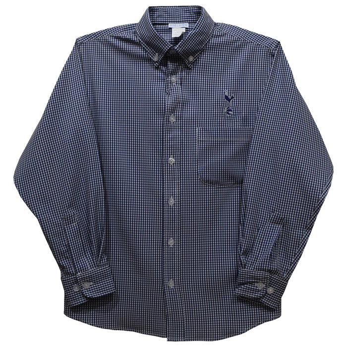 Tottenham Hotspur Vive La Fete Gingham Button Down Long Sleeve Shirt - Navy