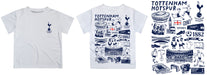 Tottenham Hotspur Hand Sketched Vive La Fete Impressions Artwork Boys White Short Sleeve Tee Shirt - Vive La Fête - Online Apparel Store