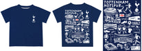 Tottenham Hotspur Hand Sketched Vive La Fete Impressions Artwork Boys Navy Short Sleeve Tee Shirt - Vive La Fête - Online Apparel Store