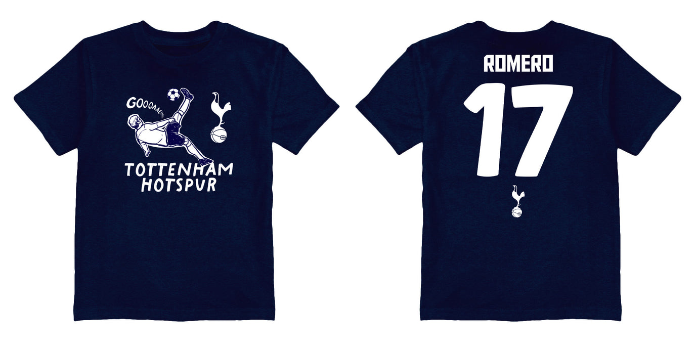 Tottenham Hotspur Impressions Artwork Navy Youth Cotton T-Shirt - Vive La Fête - Online Apparel Store