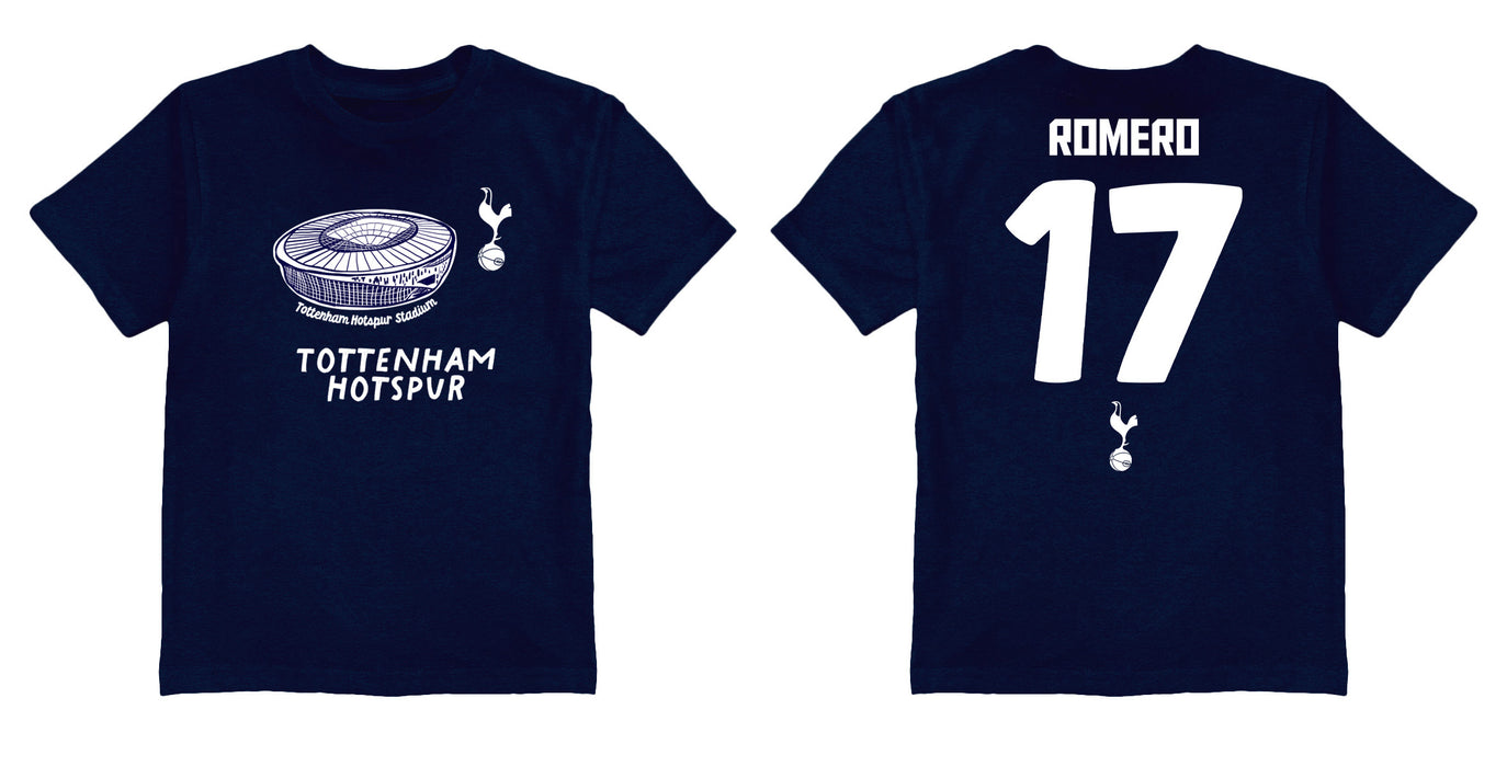Tottenham Hotspur Impressions Artwork Navy Youth Cotton T-Shirt - Vive La Fête - Online Apparel Store