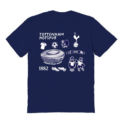 Tottenham Hotspur Impressions Artwork Navy Youth Cotton T-Shirt