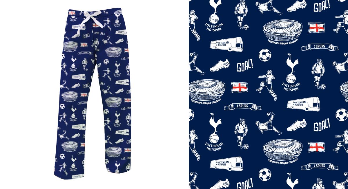 Tottenham Hotspur Repeat Print Hand Sketched Impressions Artwork Womens Lounge Pants - Vive La Fête - Online Apparel Store