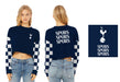 Tottenham Women Navy Cropped Crew Neck With Color Block - Vive La Fête - Online Apparel Store
