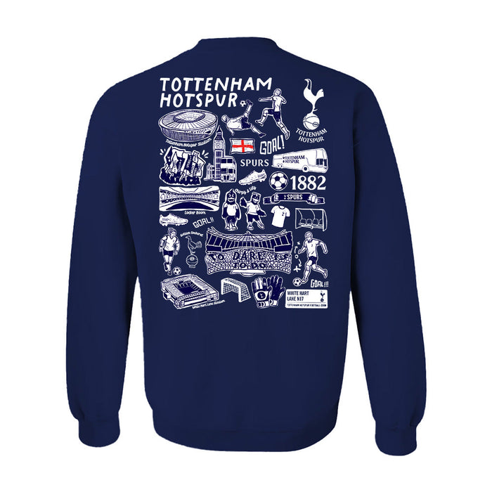 Tottenham Hotspur Impressions Artwork Women Cotton Fleece Long Sleeve Crew Neck - Vive La Fête - Online Apparel Store