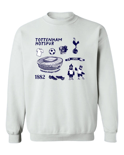 Tottenham Hotspur Womens White Cotton Crewneck Pullover Sweatshirt