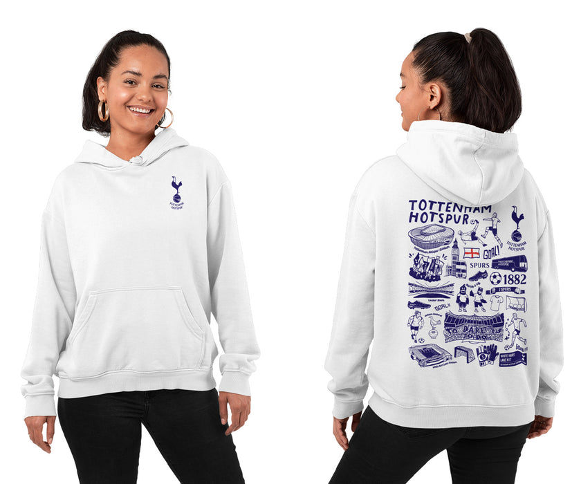 Tottenham Hotspur Impressions Artwork Women Cotton Fleece Long Sleeve Hoodie - Vive La Fête - Online Apparel Store