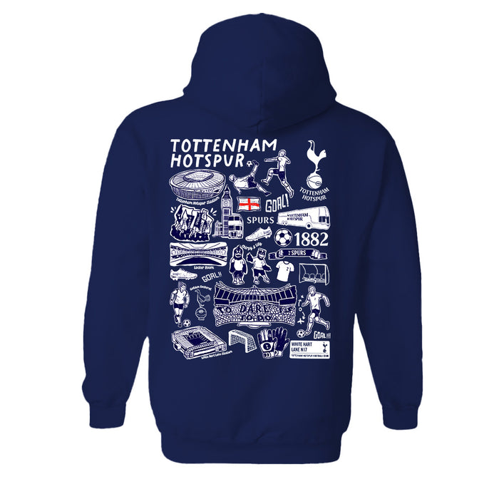 Tottenham Hotspur Impressions Artwork Women Cotton Fleece Long Sleeve Hoodie - Vive La Fête - Online Apparel Store