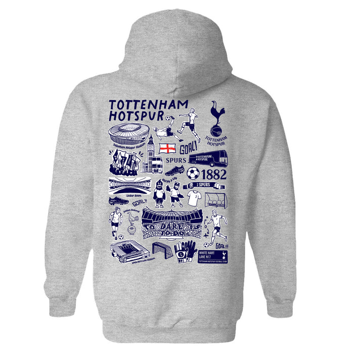 Tottenham Hotspur Impressions Artwork Women Cotton Fleece Long Sleeve Hoodie - Vive La Fête - Online Apparel Store