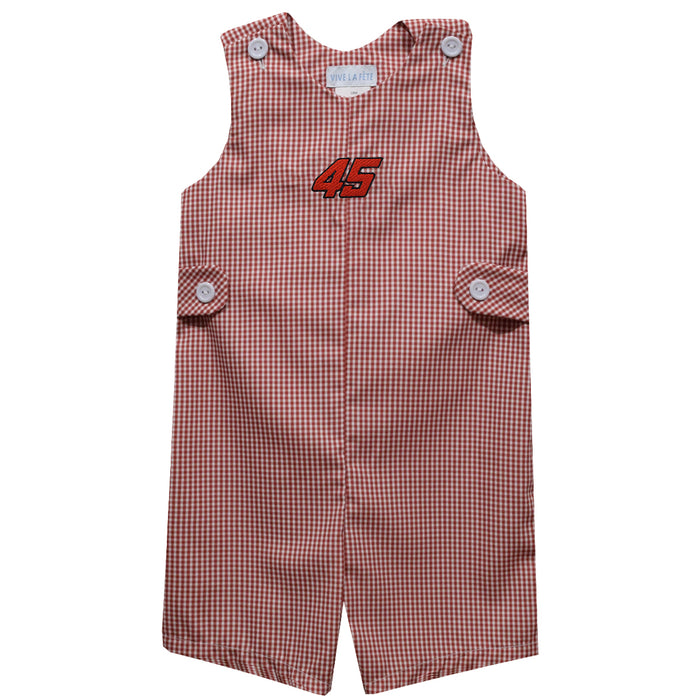 Tyler Reddick Vive La Fete Gingham Jon Jon Romper - Red