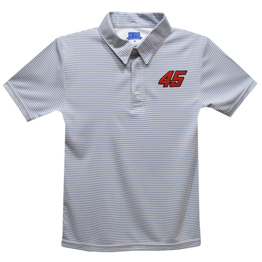 Tyler Reddick Vive La Fete Pencil Stripe Polo - Gray