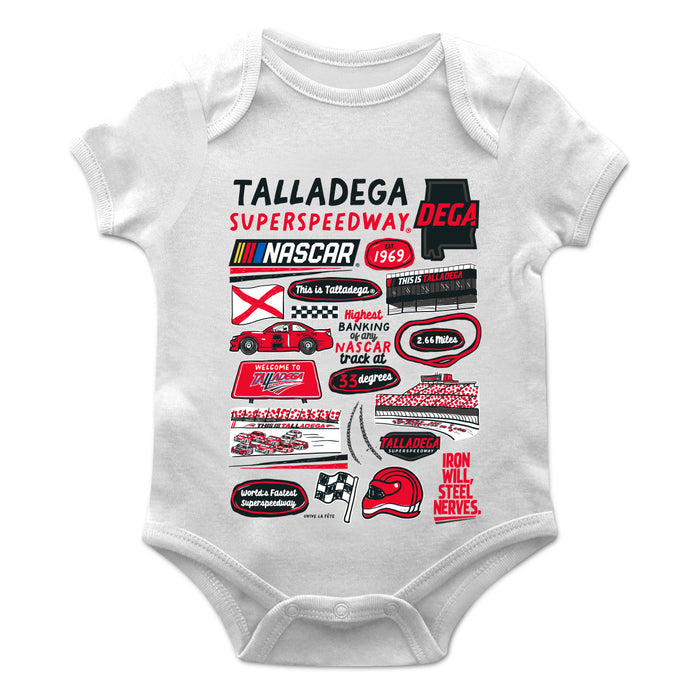 Talladega Superspeedway NASCAR Cotton Short Sleeve Bodysuit White - Vive La Fête - Online Apparel Store