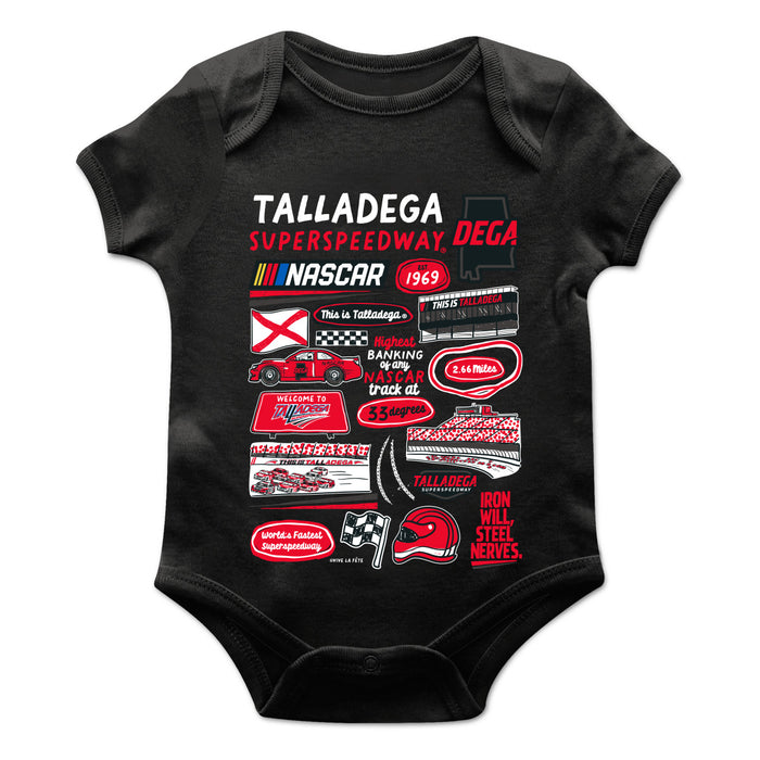Talladega Superspeedway NASCAR Cotton Short Sleeve Bodysuit Black - Vive La Fête - Online Apparel Store