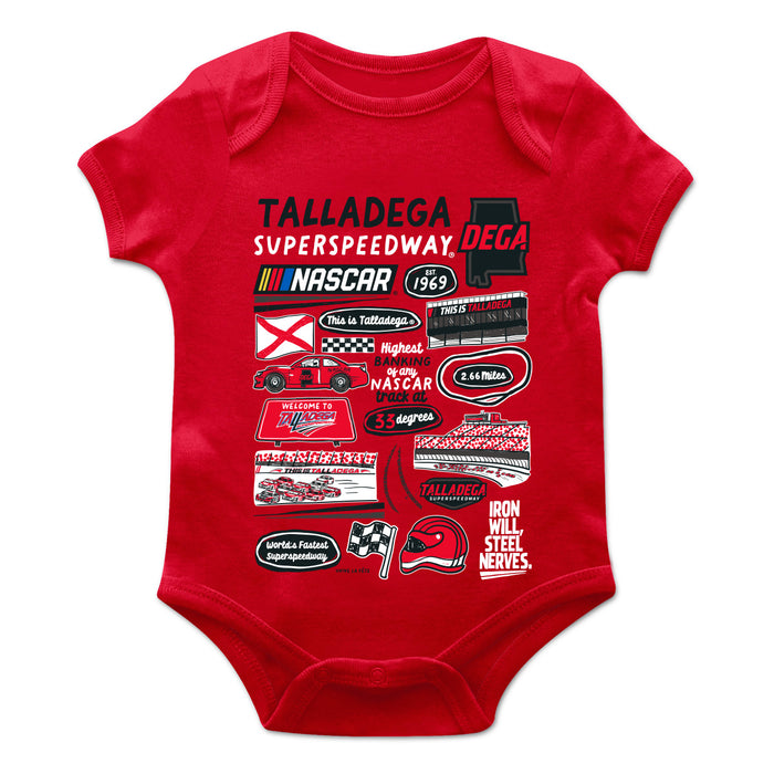 Talladega Superspeedway NASCAR Cotton Short Sleeve Bodysuit Red - Vive La Fête - Online Apparel Store