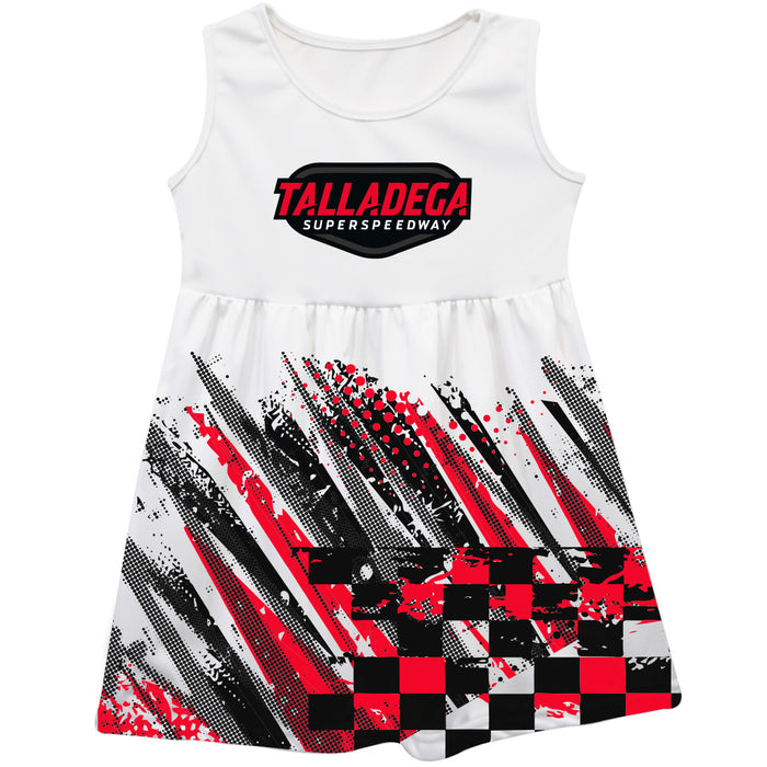 Talladega Superspeedway NASCAR Abstract Check Halftones Tank Dress White - Vive La Fête - Online Apparel Store