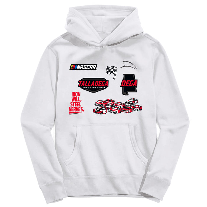 Talladega Superspeedway NASCAR Youth Pullover Cotton Hoodie White - Vive La Fête - Online Apparel Store