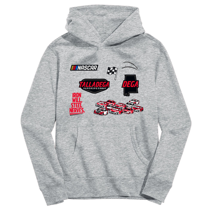 Talladega Superspeedway NASCAR Youth Pullover Cotton Hoodie Gray - Vive La Fête - Online Apparel Store