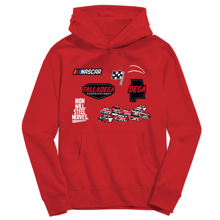 Talladega Superspeedway NASCAR Youth Pullover Cotton Hoodie Red - Vive La Fête - Online Apparel Store
