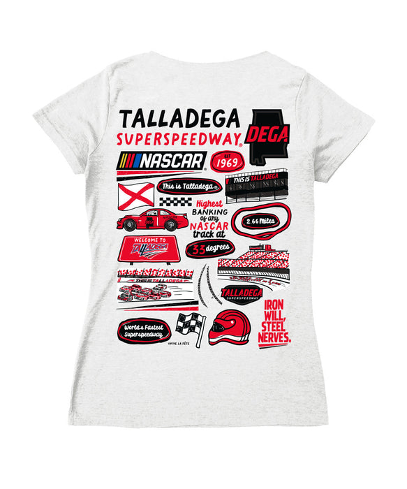 Talladega Superspeedway NASCAR Women's V-neck Fitted Cotton T-Shirt