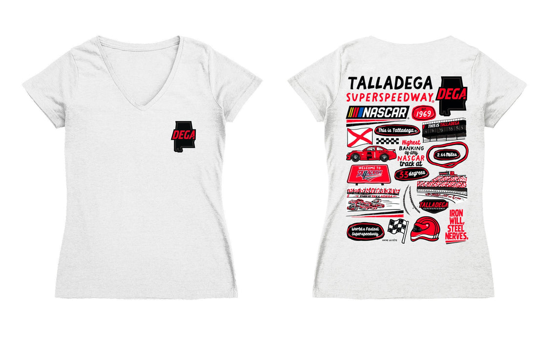 Talladega Superspeedway NASCAR Women's V-neck Fitted Cotton T-Shirt