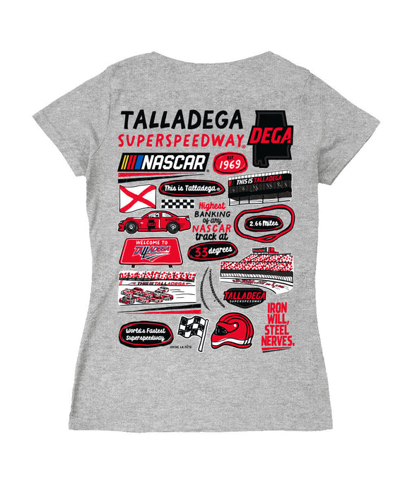 Talladega Superspeedway NASCAR Women's V-neck Fitted Cotton T-Shirt
