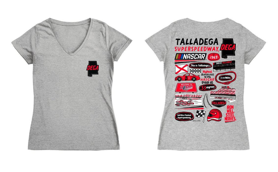 Talladega Superspeedway NASCAR Women's V-neck Fitted Cotton T-Shirt