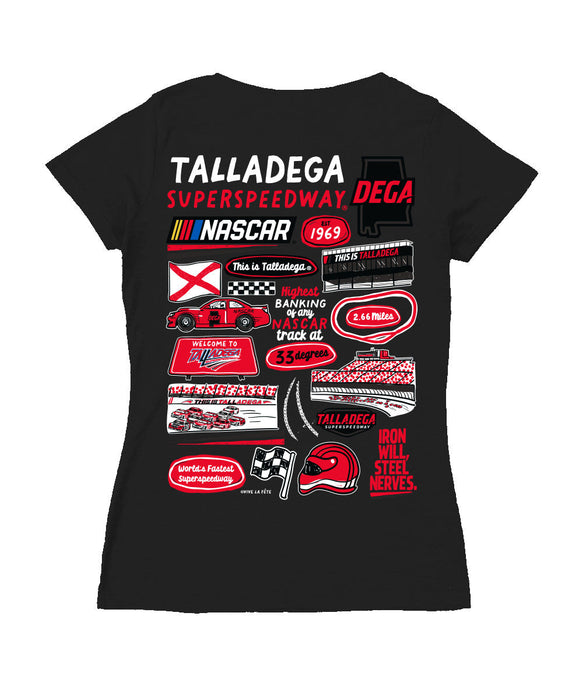 Talladega Superspeedway NASCAR Women's V-neck Fitted Cotton T-Shirt