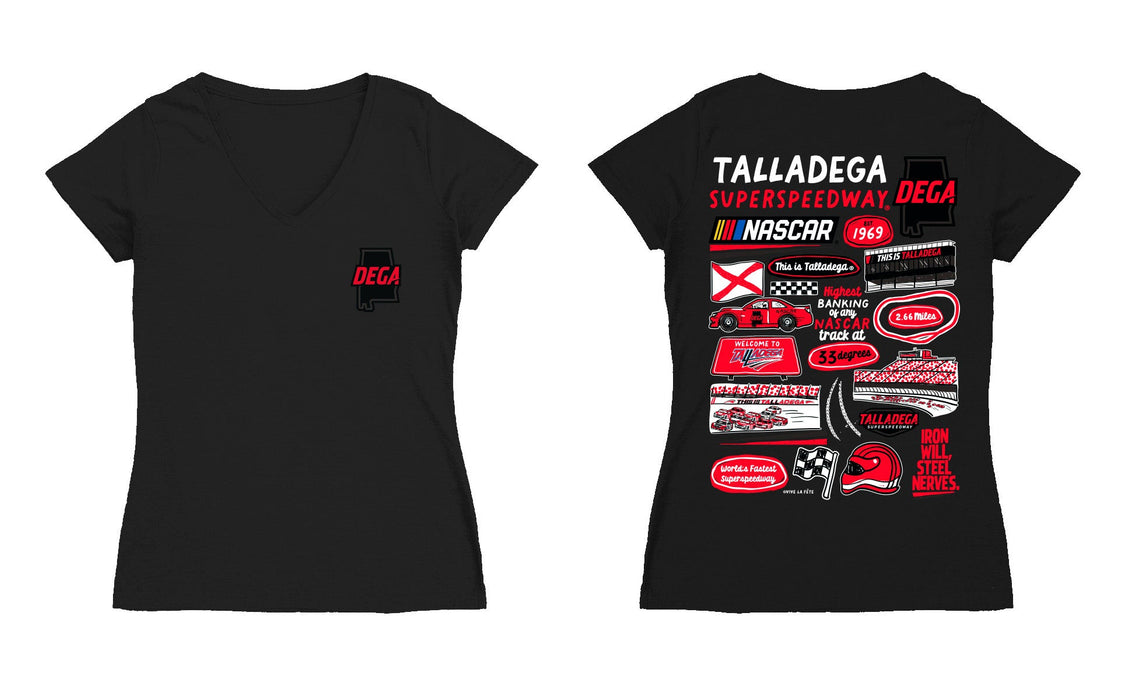 Talladega Superspeedway NASCAR Women's V-neck Fitted Cotton T-Shirt