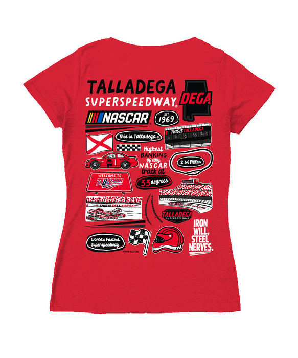 Talladega Superspeedway NASCAR Women's V-neck Fitted Cotton T-Shirt