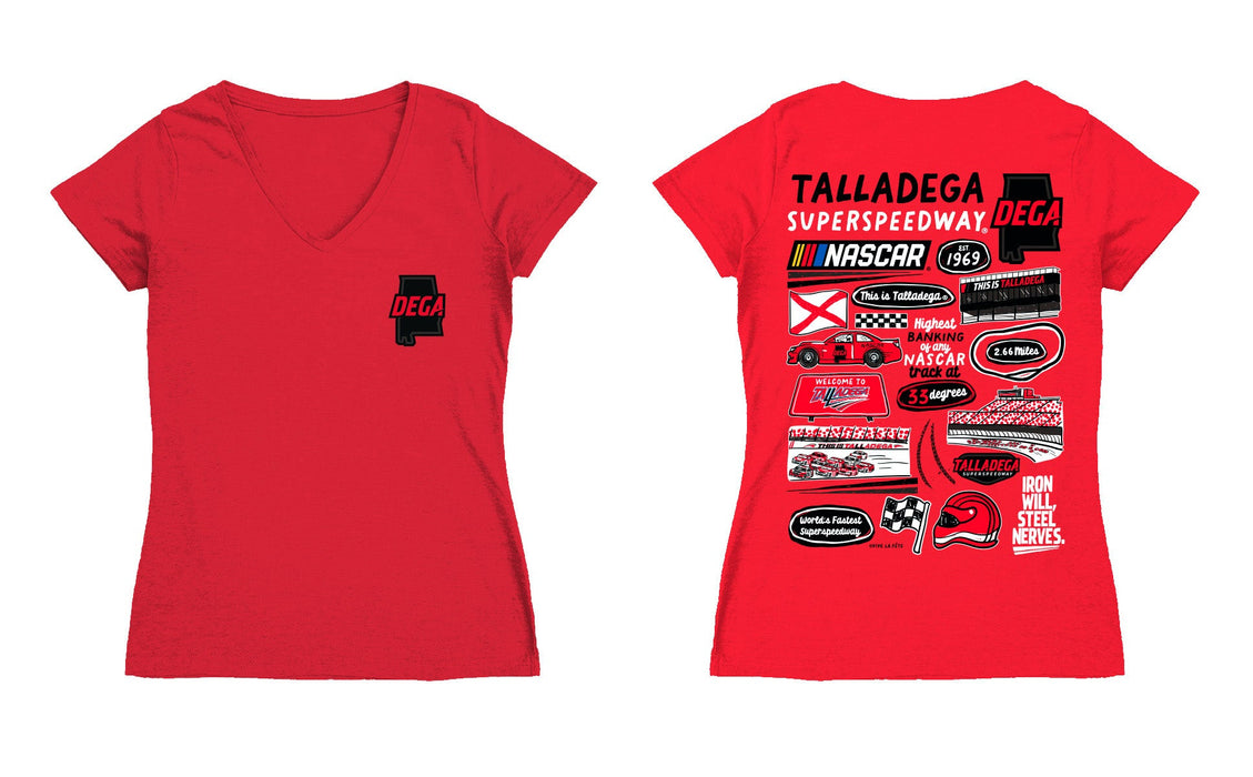 Talladega Superspeedway NASCAR Women's V-neck Fitted Cotton T-Shirt