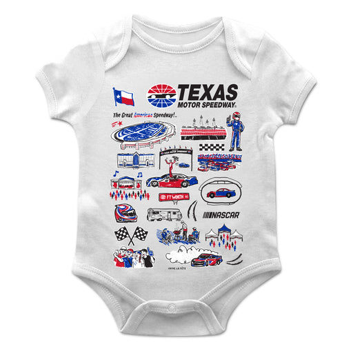 NASCAR Texas Cotton Short Sleeve Bodysuit Impressions Artwork White