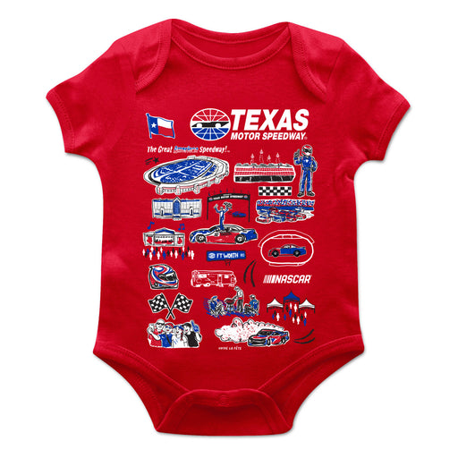 NASCAR Texas Cotton Short Sleeve Bodysuit Impressions Artwork Red