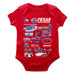 NASCAR Texas Cotton Short Sleeve Bodysuit Impressions Artwork Red