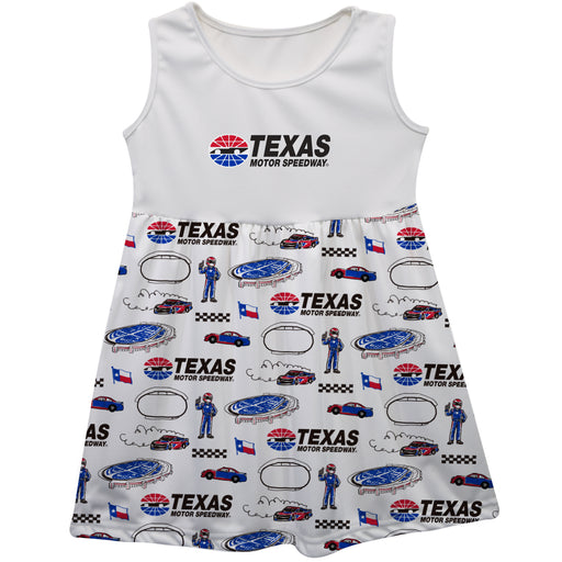 NASCAR Texas Repeat Print Impressions Sleeveless Tank Dress White