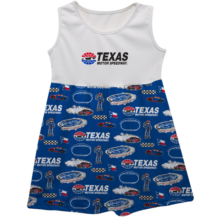 NASCAR Texas Repeat Print Impressions Sleeveless Tank Dress Royal
