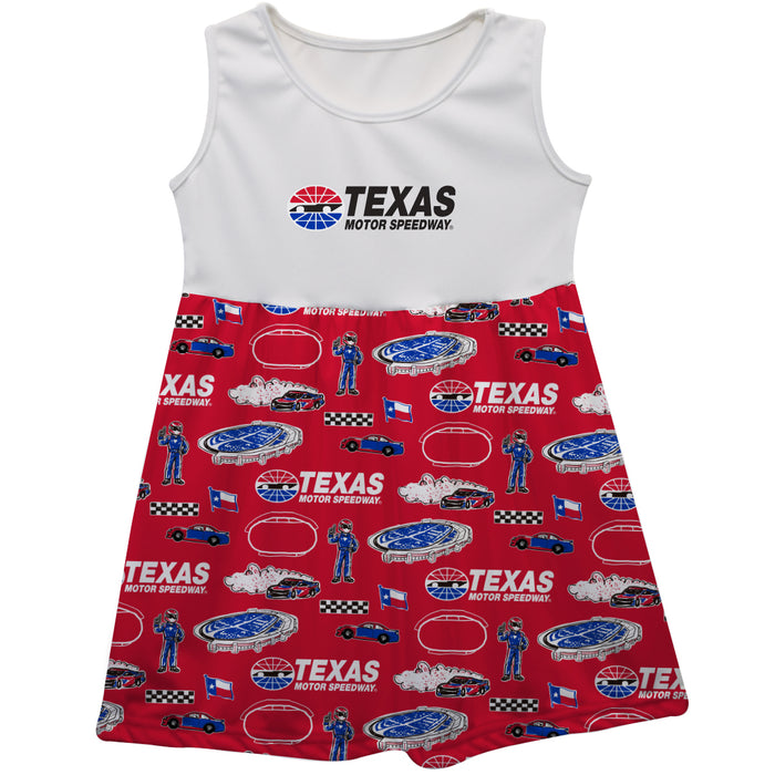 NASCAR Texas Repeat Print Impressions Sleeveless Tank Dress Red