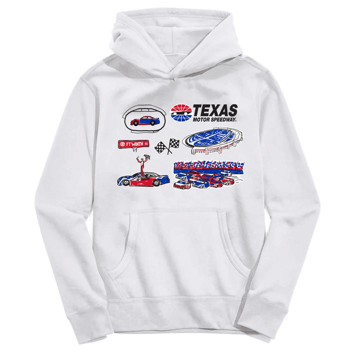 NASCAR Texas Youth Pullover Cotton Hoodie White