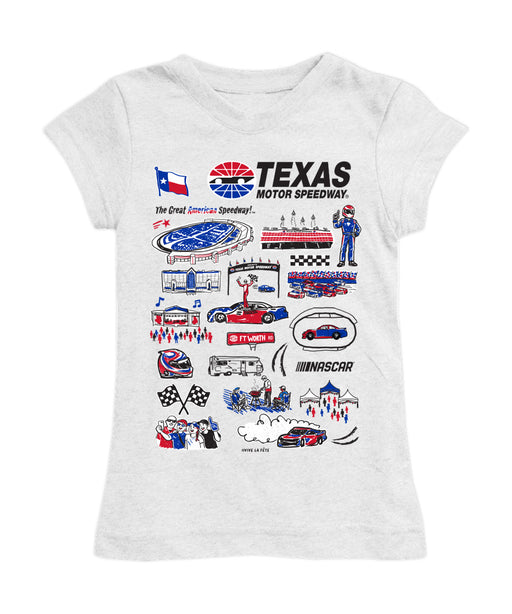 NASCAR Texas Girl´s Fitted Cotton T-shirt White