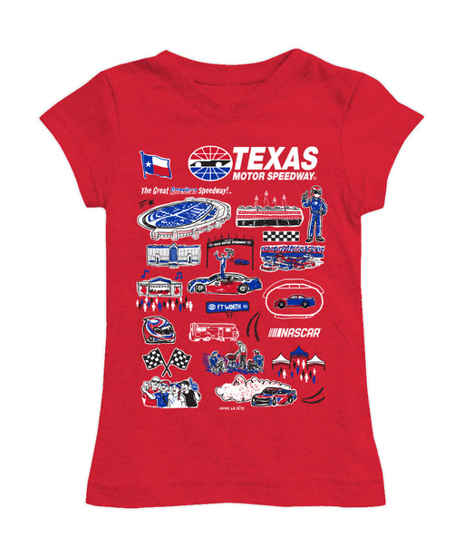 NASCAR Texas Girl´s Fitted Cotton T-shirt Red