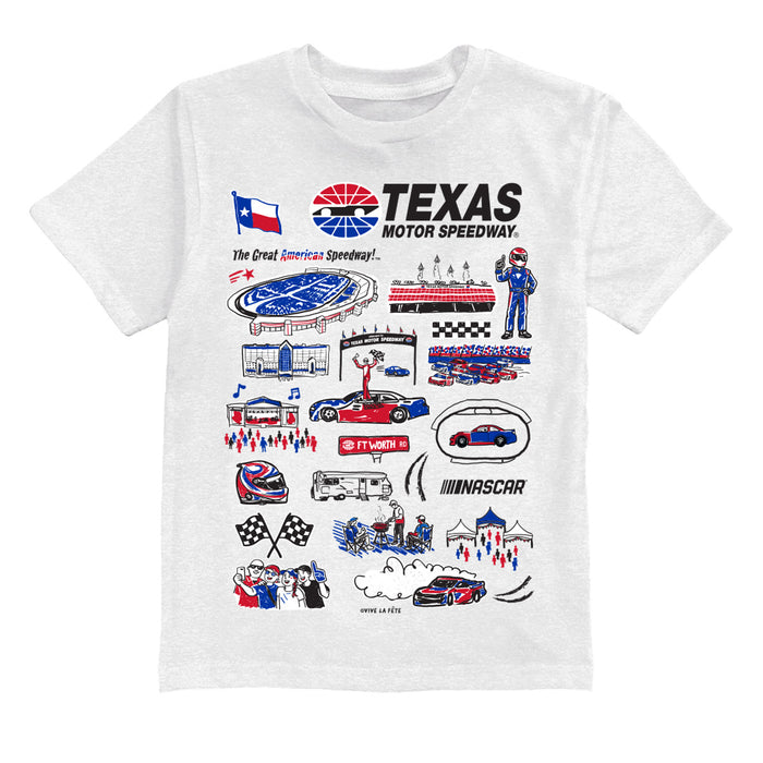 NASCAR Texas Impressions Artwork Youth Cotton T-Shirt White