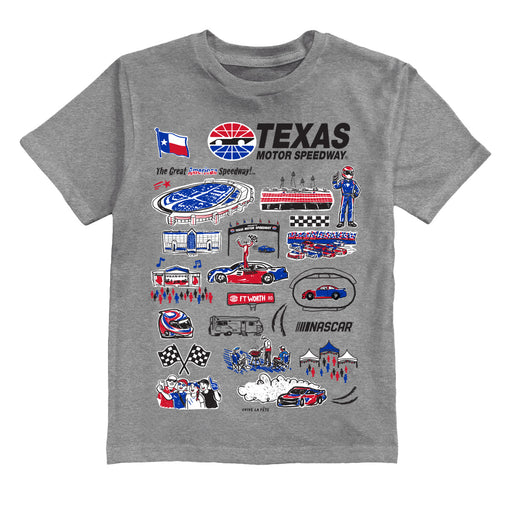 NASCAR Texas Impressions Artwork Youth Cotton T-Shirt Gray