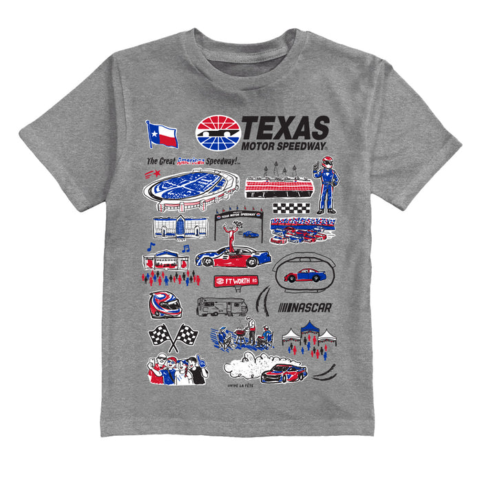 NASCAR Texas Impressions Artwork Youth Cotton T-Shirt Gray
