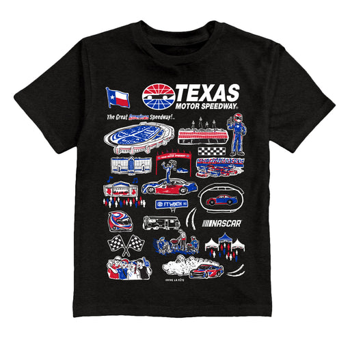 NASCAR Texas Impressions Artwork Youth Cotton T-Shirt Black