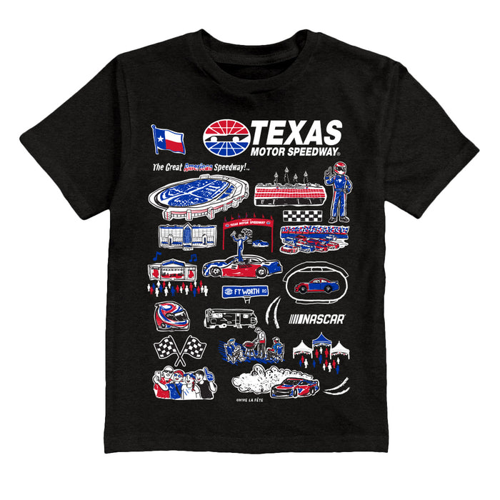 NASCAR Texas Impressions Artwork Youth Cotton T-Shirt Black