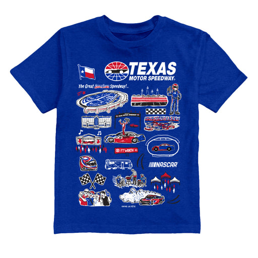 NASCAR Texas Impressions Artwork Youth Cotton T-Shirt Royal