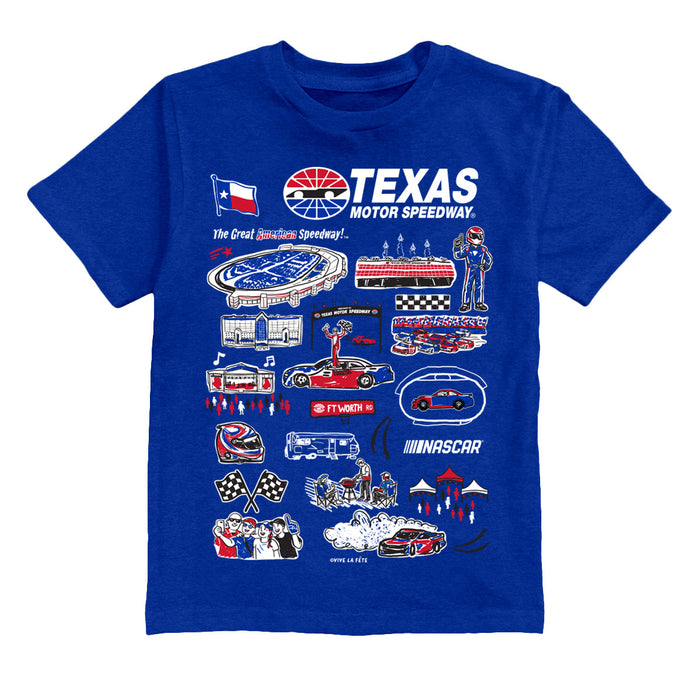 NASCAR Texas Impressions Artwork Youth Cotton T-Shirt Royal