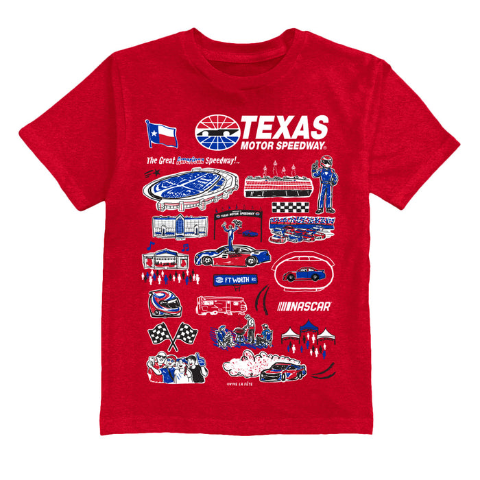 NASCAR Texas Impressions Artwork Youth Cotton T-Shirt Red